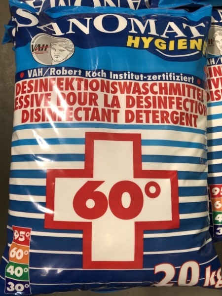 Sanomat Desinfektions-Waschmittel Hygiene, 60 Grad, Sack  20 Kg