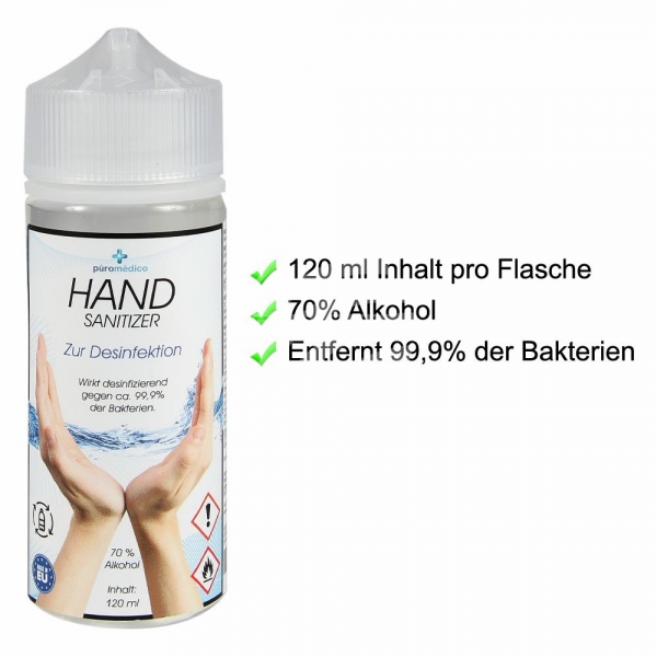 HAND-SANITIZER - Handdesinfektion - Hnde-Desinfektionsmittel, 120 ml