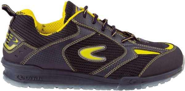 COFRA-Footwear, CARNERA S1 P SRC, Sicherheits-Arbeits-Berufs-Schuhe, Halbschuhe, blau/gelb