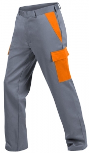 Teamdress-PSA, Gieerei/Schweier-Bundhose mit Beintaschen, EN ISO 11612, grau/orange