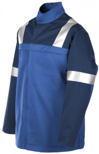 Teamdress-PSA, Gieerei/Schweier-Jacke mit Reflexstreifen, Kl. 1, EN ISO 11612, kornblau/marine